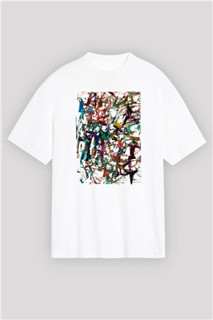 Ekspresyonizm Beyaz Unisex Oversize Tişört T-Shirt