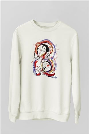 Ekspresyonizm Beyaz Unisex Sweatshirt