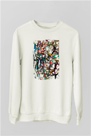 Ekspresyonizm Beyaz Unisex Sweatshirt