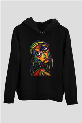 Ekspresyonizm Siyah Unisex Hoodie