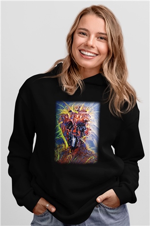 Ekspresyonizm Siyah Unisex Hoodie