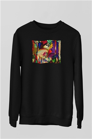Ekspresyonizm Siyah Unisex Sweatshirt