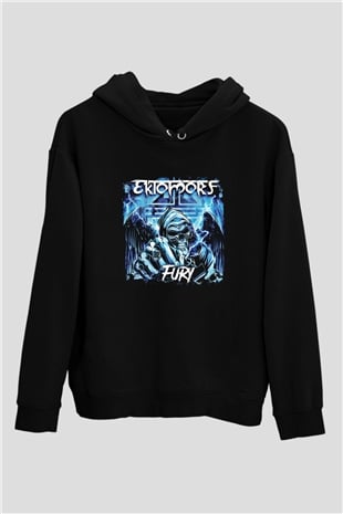 Ektomorf Baskılı Unisex Siyah Hoodie