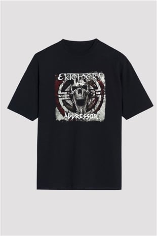 Ektomorf Baskılı Unisex Siyah Oversize Tişört