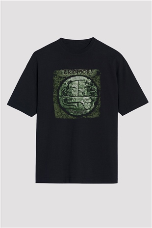 Ektomorf Baskılı Unisex Siyah Oversize Tişört