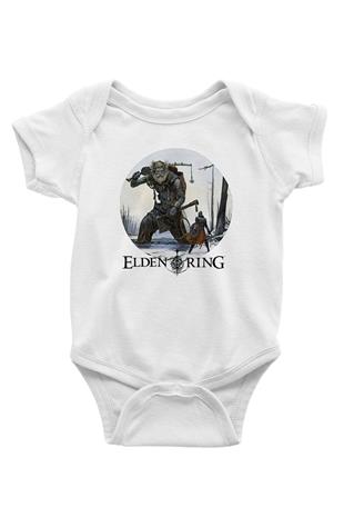 Elden Ring Baskılı Beyaz Unisex Bebek Body - Zıbın