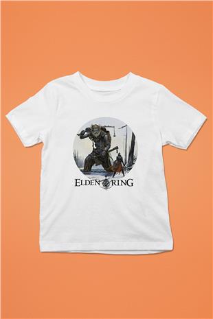 Elden Ring Baskılı Beyaz Unisex Beyaz Çocuk Tişört - Tshirt