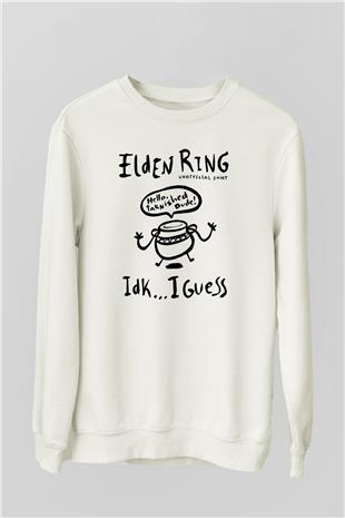 Elden Ring Baskılı Beyaz Unisex Sweatshirt