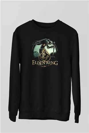 Elden Ring Baskılı Unisex Siyah Sweatshirt