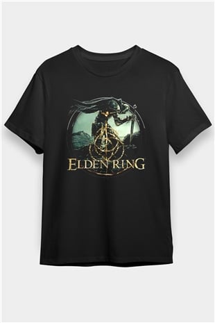 Elden Ring Baskılı Unisex Siyah Tişört - Tshirt