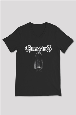 Elden Ring Baskılı Unisex Siyah V Yaka Tişört - Tshirt