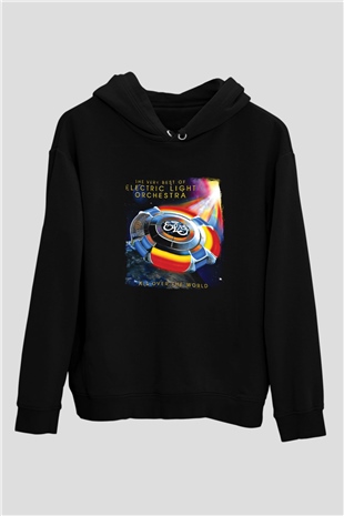 Electric Light Orchestra Baskılı Unisex Siyah Hoodie