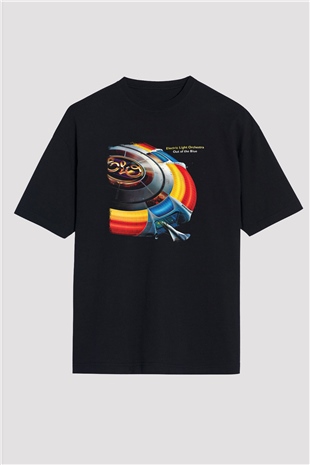 Electric Light Orchestra Baskılı Unisex Siyah Oversize Tişört