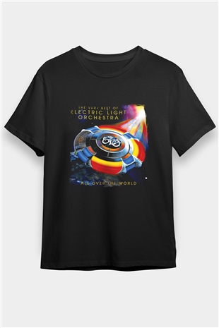 Electric Light Orchestra Baskılı Unisex Siyah Tişört