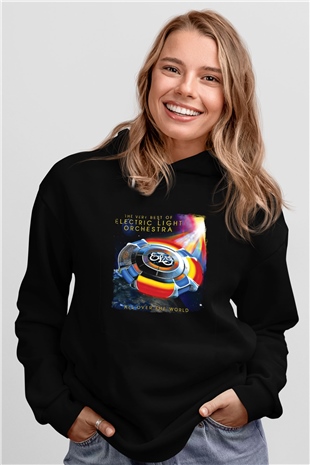 Electric Light Orchestra Baskılı Unisex Siyah Hoodie