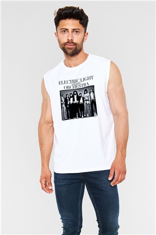 Electric Light Orchestra Baskılı Unisex Beyaz Kolsuz Tişört