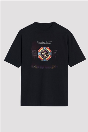 Electric Light Orchestra Baskılı Unisex Siyah Oversize Tişört
