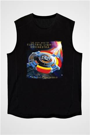 Electric Light Orchestra Baskılı Unisex Siyah Kolsuz Tişört