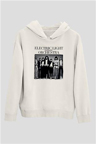 Electric Light Orchestra Baskılı Unisex Beyaz Hoodie