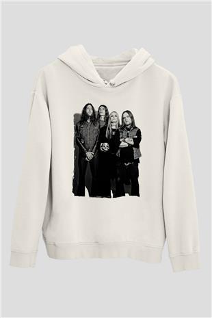 Electric Wizard Baskılı Beyaz Unisex Kapüşonlu Sweatshirt