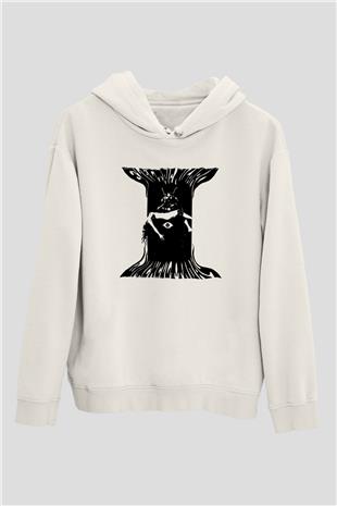 Electric Wizard Baskılı Beyaz Unisex Kapüşonlu Sweatshirt