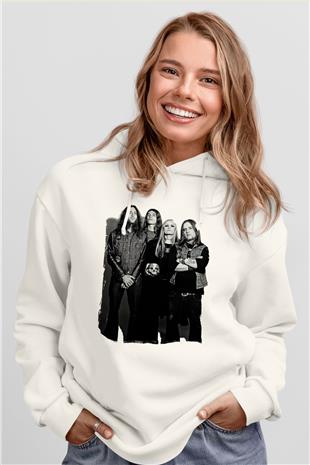 Electric Wizard Baskılı Beyaz Unisex Kapüşonlu Sweatshirt