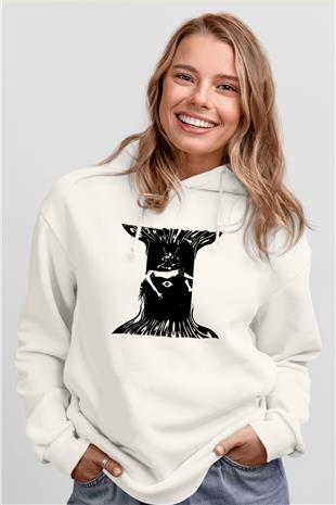 Electric Wizard Baskılı Beyaz Unisex Kapüşonlu Sweatshirt