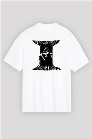 Electric Wizard Baskılı Beyaz Unisex Oversize Tişört - Tshirt