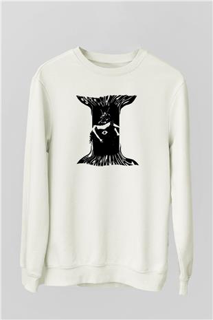 Electric Wizard Baskılı Beyaz Unisex Sweatshirt