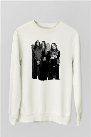 Electric Wizard Baskılı Beyaz Unisex Sweatshirt