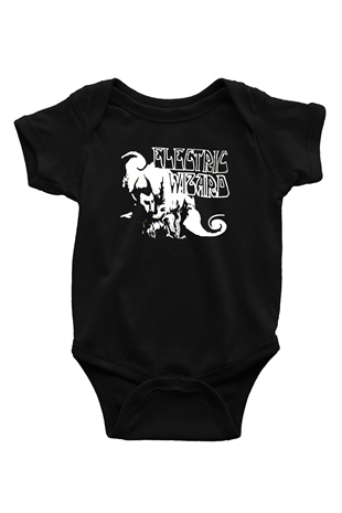 Electric Wizard Baskılı Unisex Siyah Bebek Body - Zıbın