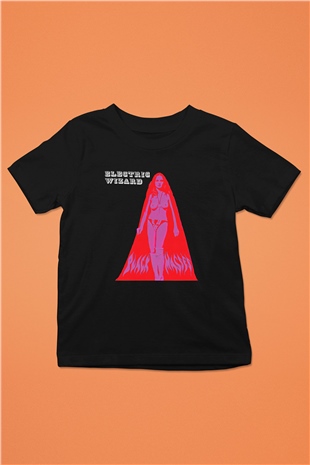 Electric Wizard Baskılı Unisex Siyah Çocuk Tişört - Tshirt