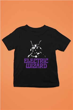 Electric Wizard Baskılı Unisex Siyah Çocuk Tişört - Tshirt
