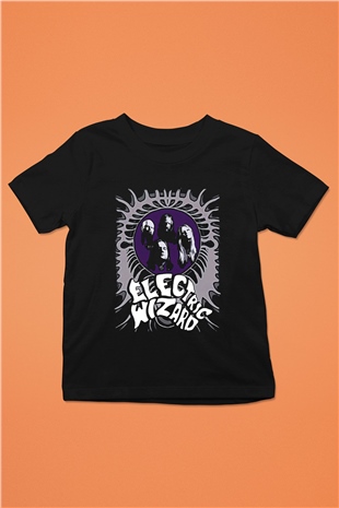Electric Wizard Baskılı Unisex Siyah Çocuk Tişört - Tshirt