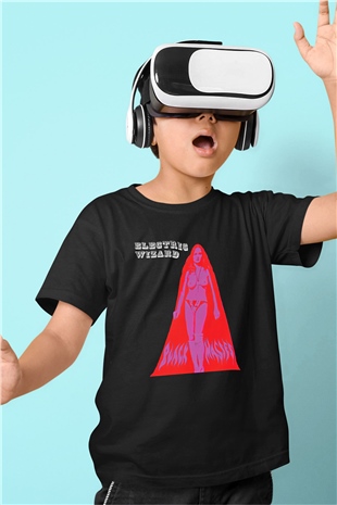 Electric Wizard Baskılı Unisex Siyah Çocuk Tişört - Tshirt