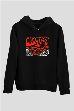 Electric Wizard Baskılı Unisex Siyah Kapüşonlu Sweatshirt