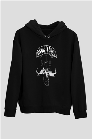 Electric Wizard Baskılı Unisex Siyah Kapüşonlu Sweatshirt