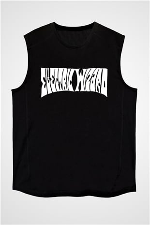 Electric Wizard Baskılı Unisex Siyah Kolsuz Tişört - Tshirt
