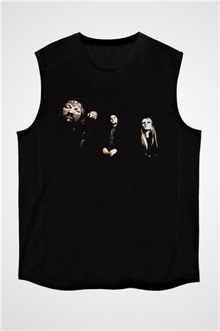 Electric Wizard Baskılı Unisex Siyah Kolsuz Tişört - Tshirt