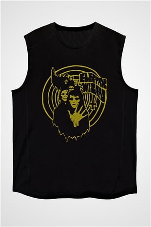 Electric Wizard Baskılı Unisex Siyah Kolsuz Tişört - Tshirt