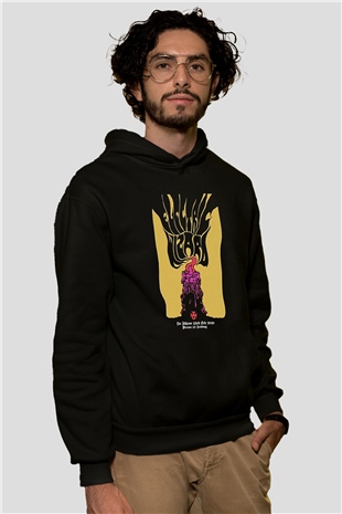 Electric Wizard Baskılı Unisex Siyah Kapüşonlu Sweatshirt