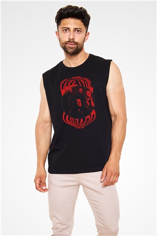 Electric Wizard Baskılı Unisex Siyah Kolsuz Tişört - Tshirt