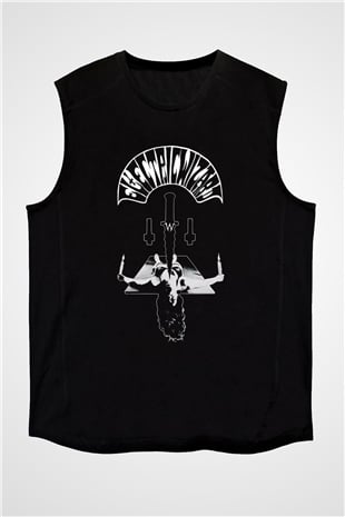 Electric Wizard Baskılı Unisex Siyah Kolsuz Tişört - Tshirt