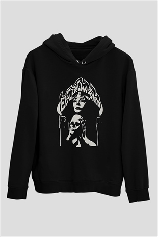 Electric Wizard Baskılı Unisex Siyah Kapüşonlu Sweatshirt