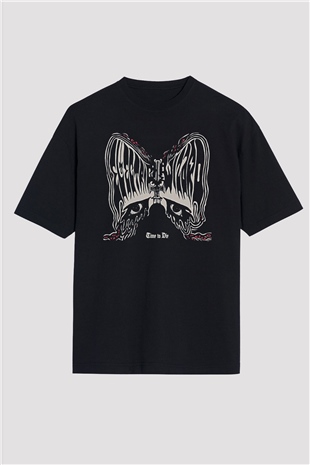 Electric Wizard Baskılı Unisex Siyah Oversize Tişört - Tshirt