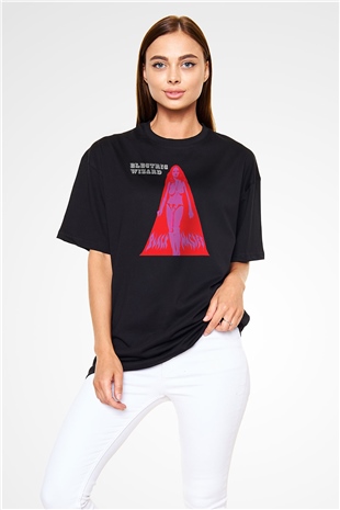 Electric Wizard Baskılı Unisex Siyah Oversize Tişört - Tshirt