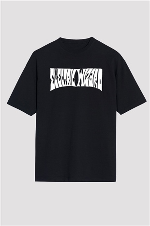 Electric Wizard Baskılı Unisex Siyah Oversize Tişört - Tshirt
