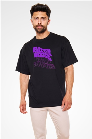 Electric Wizard Baskılı Unisex Siyah Oversize Tişört - Tshirt