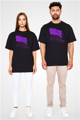 Electric Wizard Baskılı Unisex Siyah Oversize Tişört - Tshirt