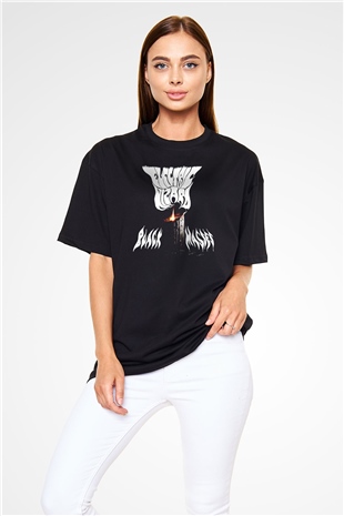 Electric Wizard Baskılı Unisex Siyah Oversize Tişört - Tshirt